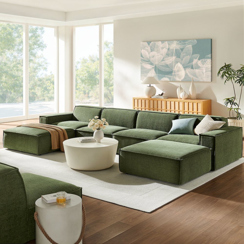 Restore 6-Piece Performance Fabric Upholstered Modular Sectional Sofa