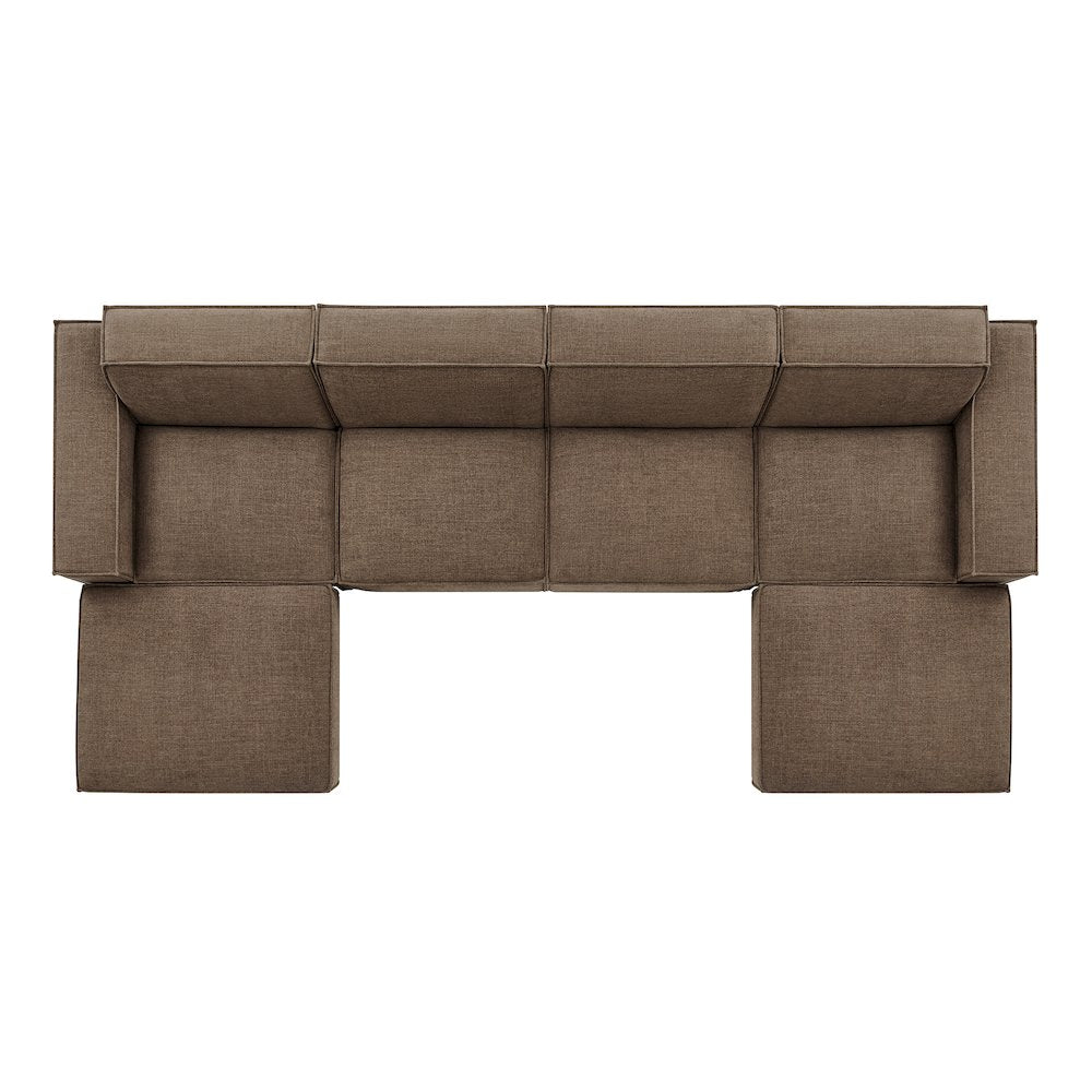 Restore 6-Piece Performance Fabric Upholstered Modular Sectional Sofa