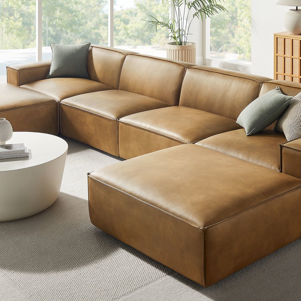 Restore 6-Piece Vegan Leather Modular Sectional Sofa