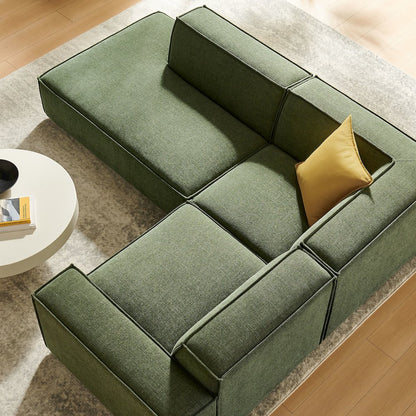 Restore 3-Piece Performance Fabric Upholstered Modular L-Shaped Sectional Sofa