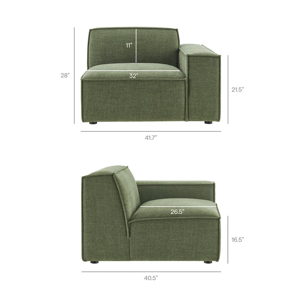 Restore 3-Piece Performance Fabric Upholstered Modular L-Shaped Sectional Sofa