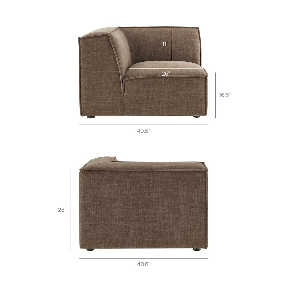 Restore 3-Piece Performance Fabric Upholstered Modular L-Shaped Sectional Sofa
