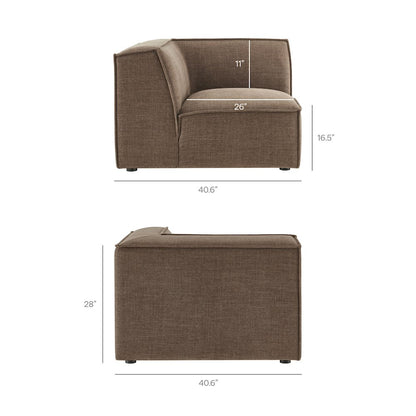 Restore 3-Piece Performance Fabric Upholstered Modular L-Shaped Sectional Sofa
