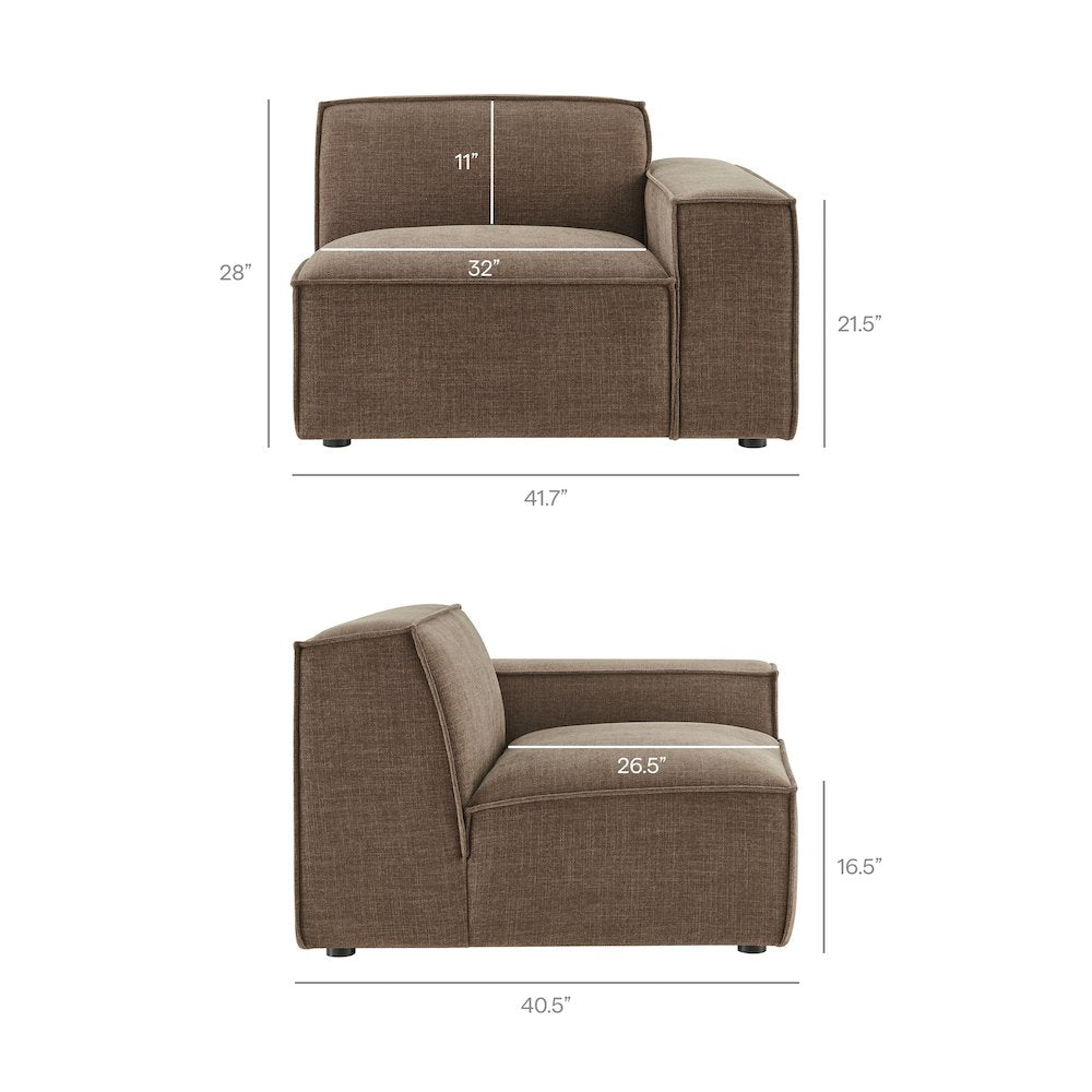 Restore 3-Piece Performance Fabric Upholstered Modular L-Shaped Sectional Sofa