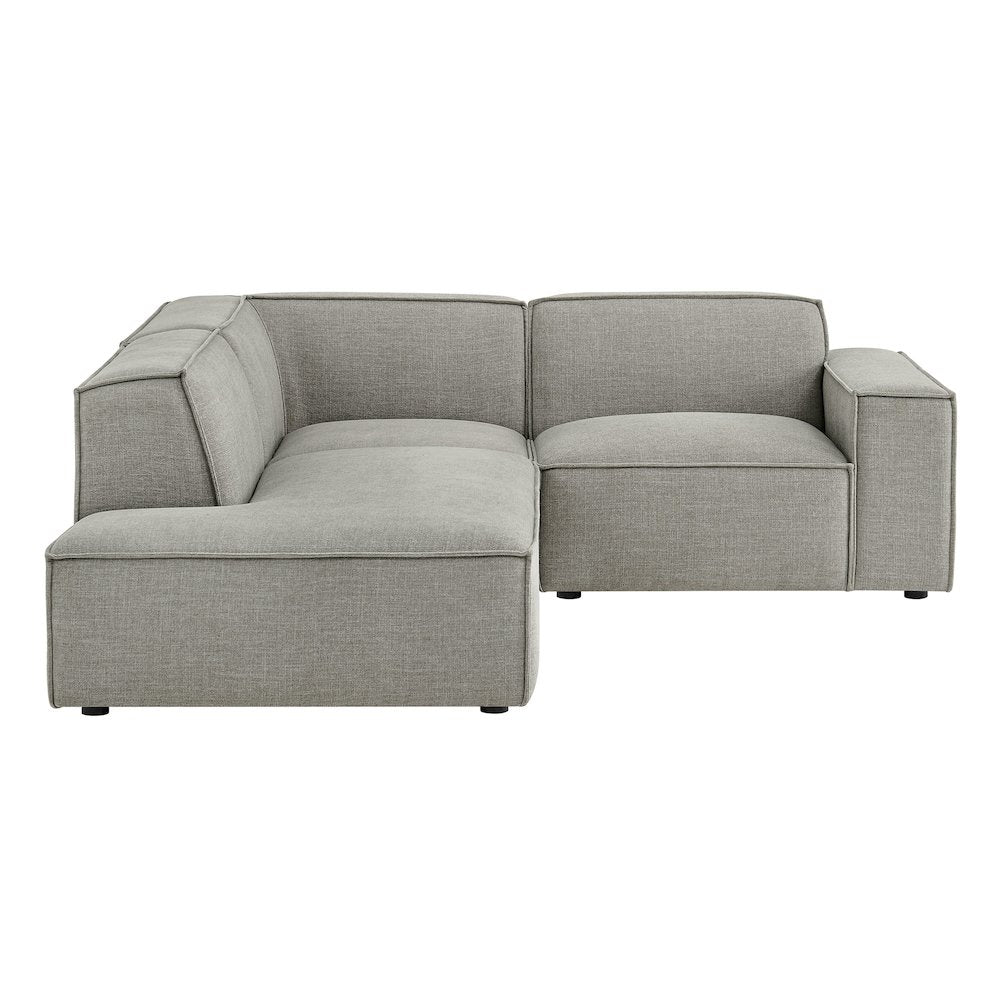 Restore 3-Piece Performance Fabric Upholstered Modular L-Shaped Sectional Sofa