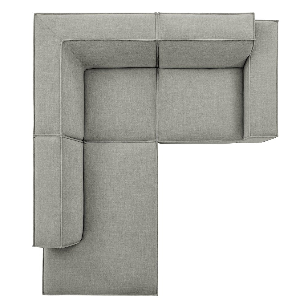 Restore 3-Piece Performance Fabric Upholstered Modular L-Shaped Sectional Sofa