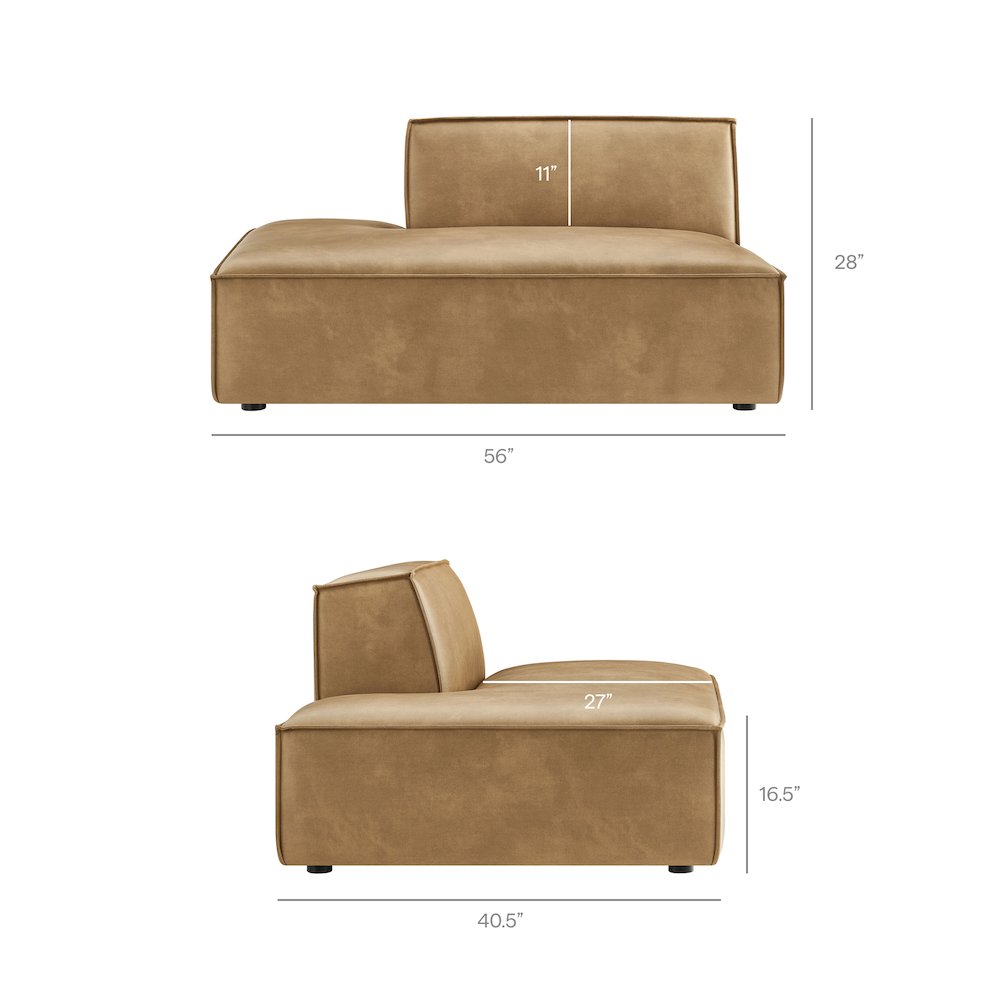 Restore 3-Piece Vegan Leather Modular L-Shaped Sectional Sofa
