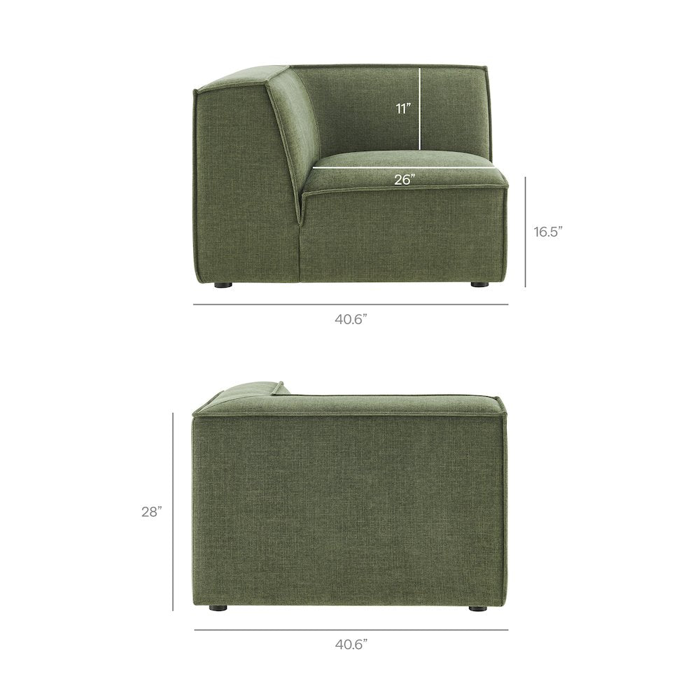 Restore 3-Piece Performance Fabric Upholstered Modular L-Shaped Sectional Sofa