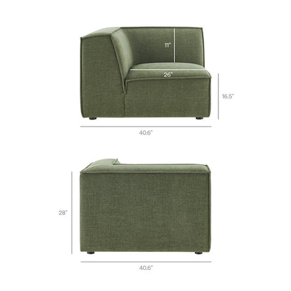Restore 3-Piece Performance Fabric Upholstered Modular L-Shaped Sectional Sofa