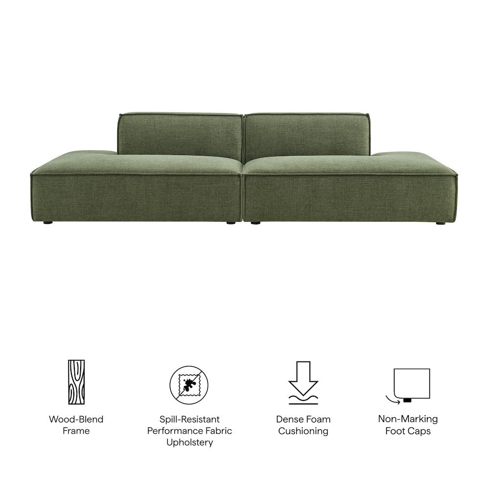 Restore 2-Piece Performance Fabric Upholstered Modular Loveseat
