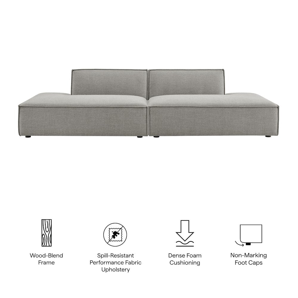 Restore 2-Piece Performance Fabric Upholstered Modular Loveseat