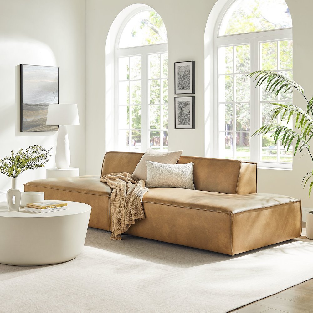 Restore 2-Piece Vegan Leather Modular Loveseat