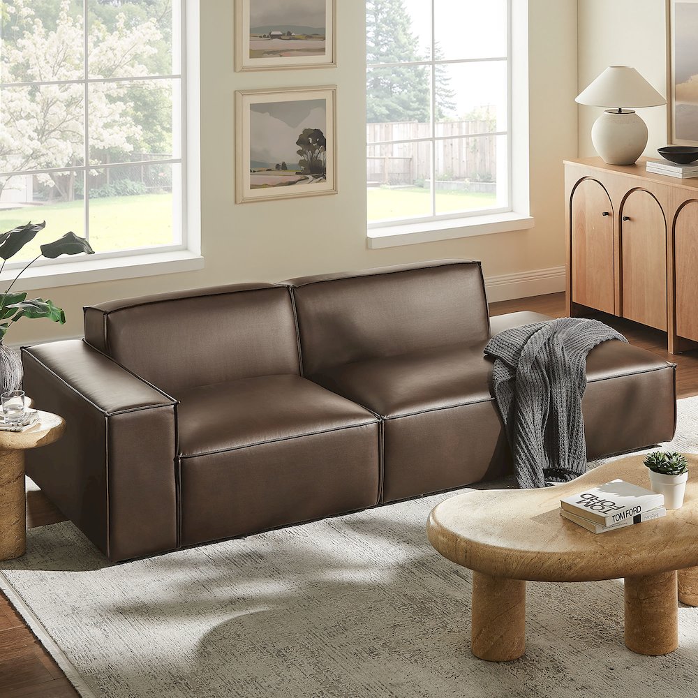 Restore 2-Piece Vegan Leather Modular Loveseat