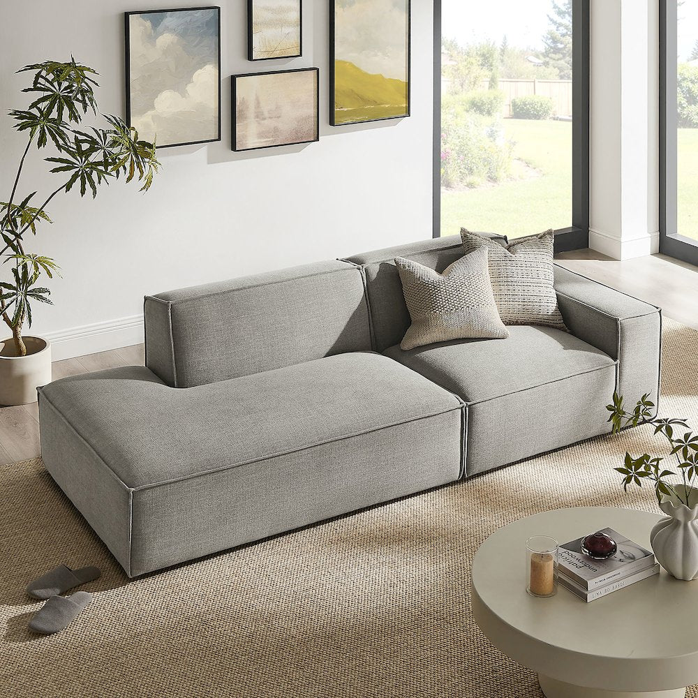 Restore 2-Piece Performance Fabric Upholstered Modular Loveseat