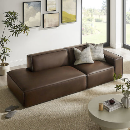Restore 2-Piece Vegan Leather Modular Loveseat