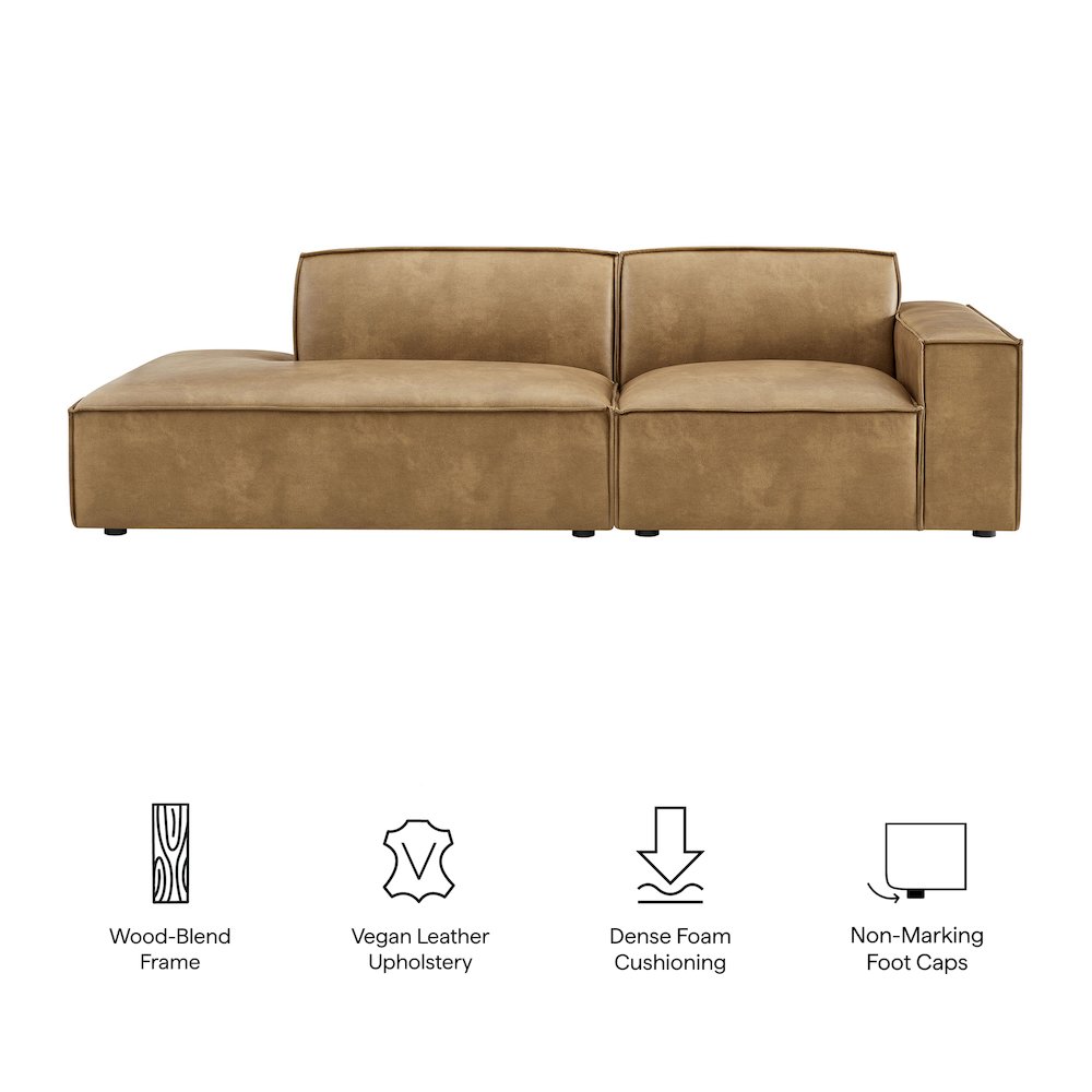 Restore 2-Piece Vegan Leather Modular Loveseat