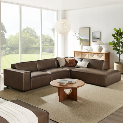 Restore 4-Piece Vegan Leather Modular L-Shaped Sofa