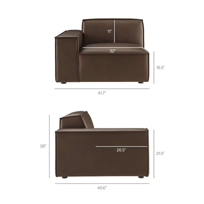 Restore 4-Piece Vegan Leather Modular L-Shaped Sofa