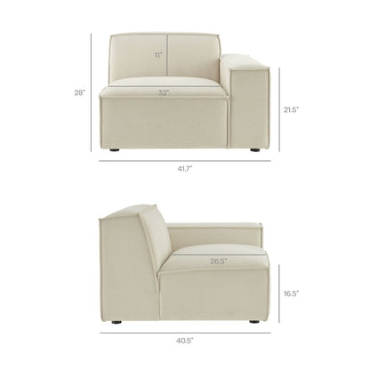 Restore 4-Piece Performance Fabric Upholstered Modular L-Shaped Sofa