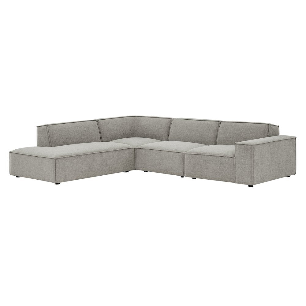 Restore 4-Piece Performance Fabric Upholstered Modular L-Shaped Sofa