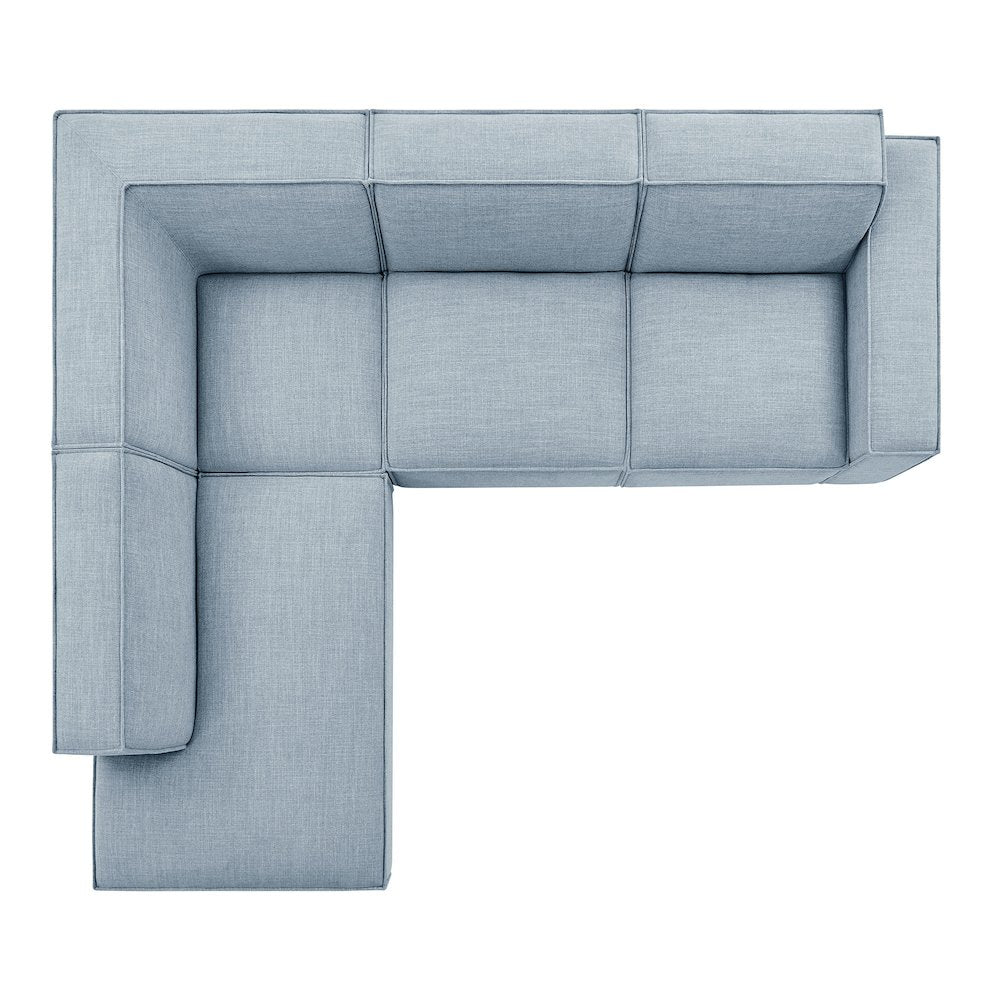 Restore 4-Piece Performance Fabric Upholstered Modular L-Shaped Sofa
