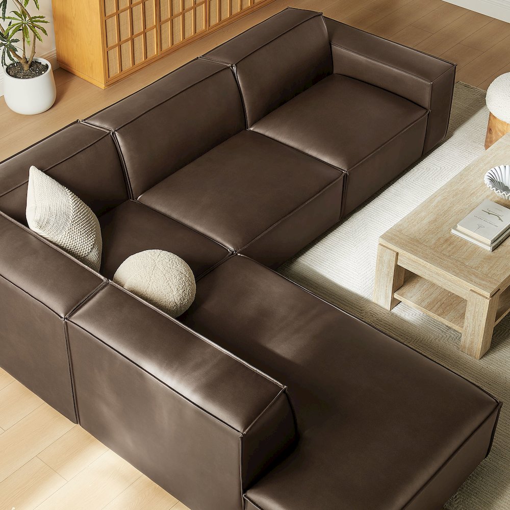 Restore 4-Piece Vegan Leather Modular L-Shaped Sofa