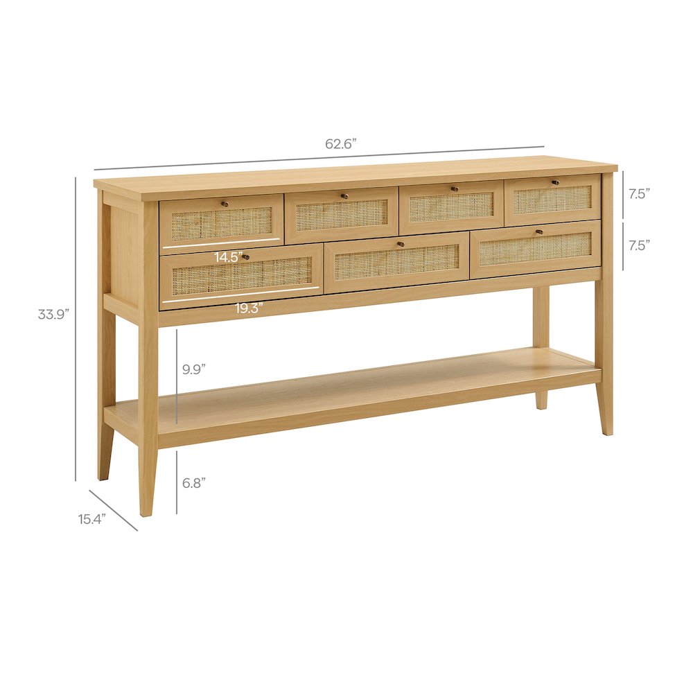 Soma 62 Inch Rattan Console Table