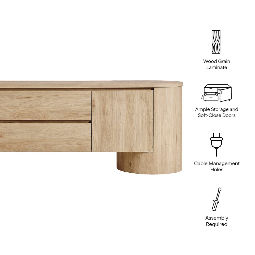 Duval 71 Inch Oval TV Cabinet