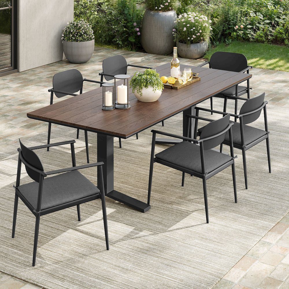 Aeris 7-Piece Outdoor Patio Aluminum Dining Set