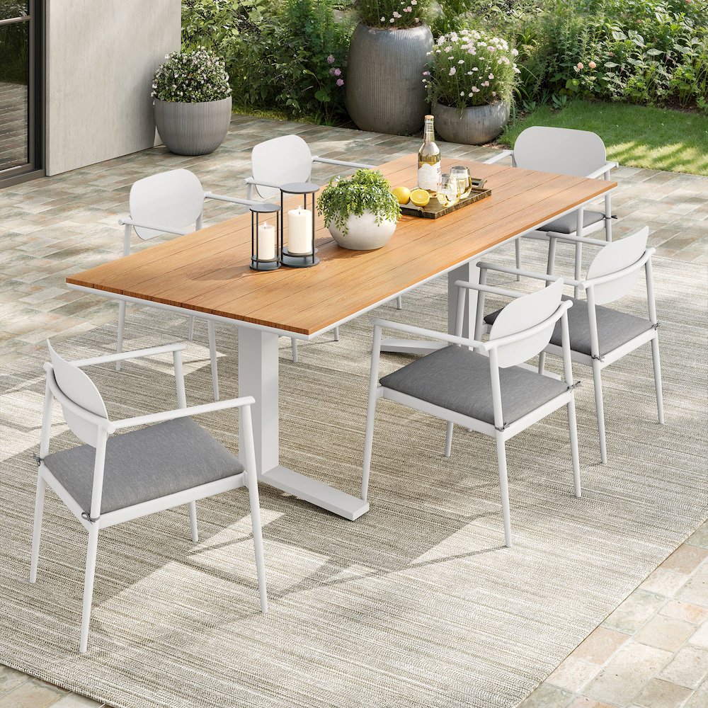 Aeris 7-Piece Outdoor Patio Aluminum Dining Set
