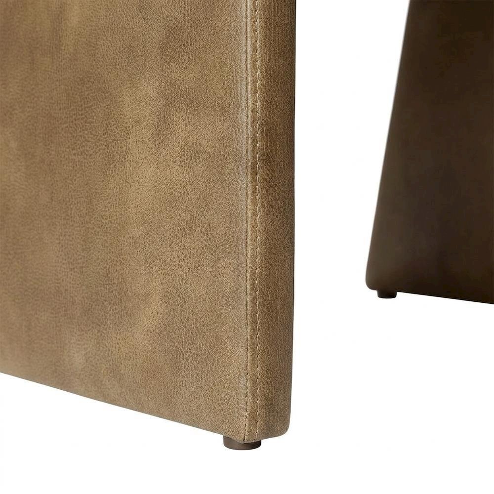 Vegan Leather Dining Armchair with Padded Seat and Arms for Dining Room, Toast