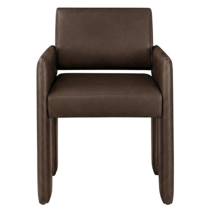 Vegan Leather Upholstered Dining Armchair for Kitchen and Dining Rooms, Espresso