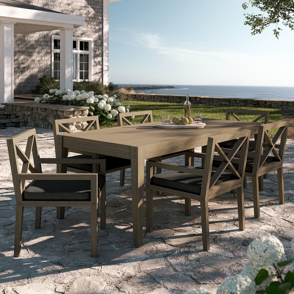 Northlake 7-Piece Outdoor Patio Teak Wood Dining Set