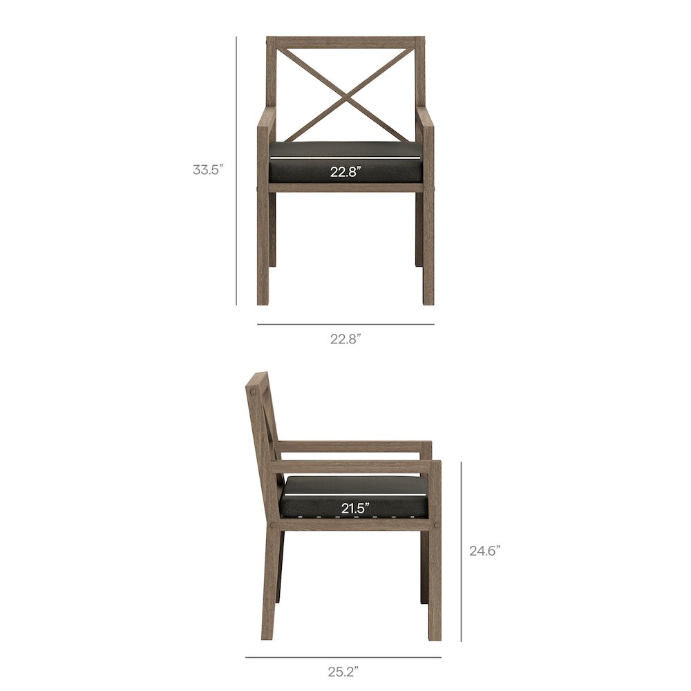 Northlake 7-Piece Outdoor Patio Teak Wood Dining Set