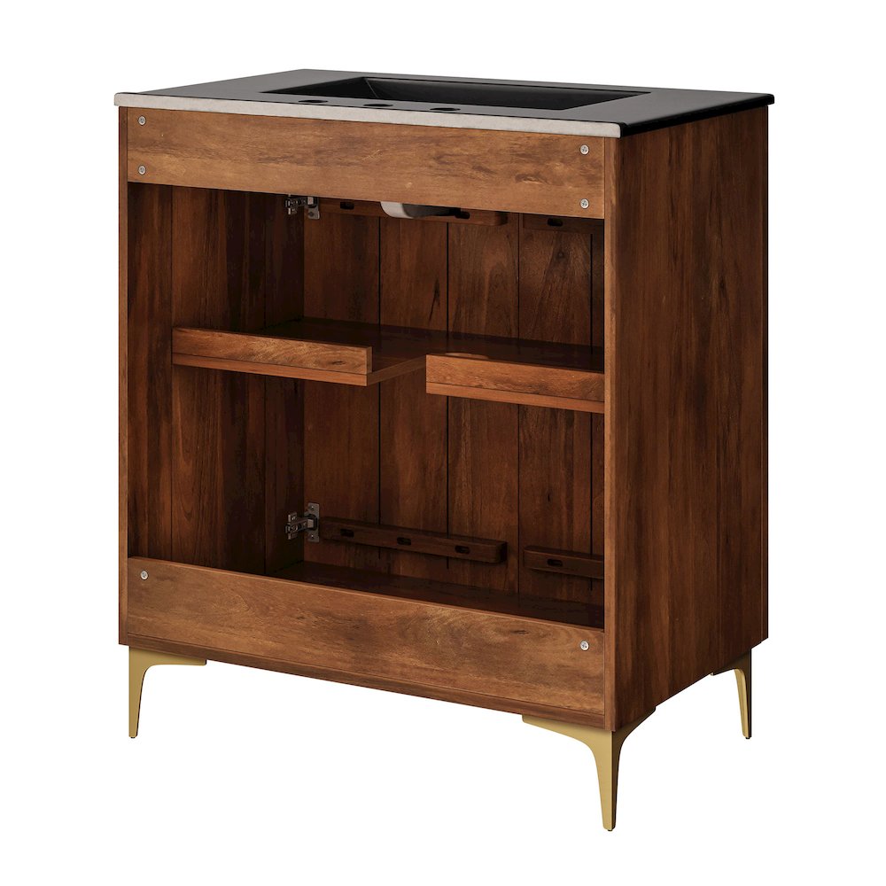 Vernon 30" Fluted Wood Vanity Cabinet With Sink