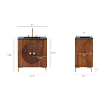 Vernon 30" Fluted Wood Vanity Cabinet With Sink