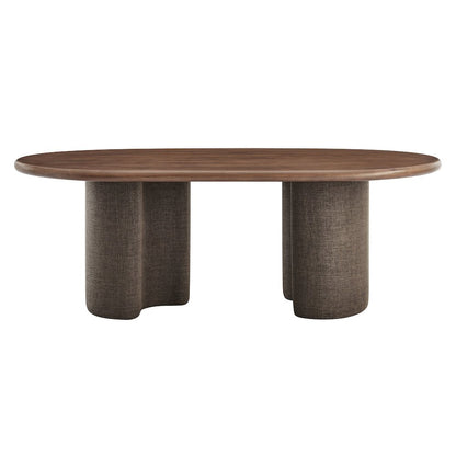 Enric 84 Inch Mango Wood Oval Dining Table - Walnut
