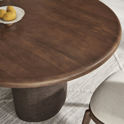 Enric 84 Inch Mango Wood Oval Dining Table - Walnut