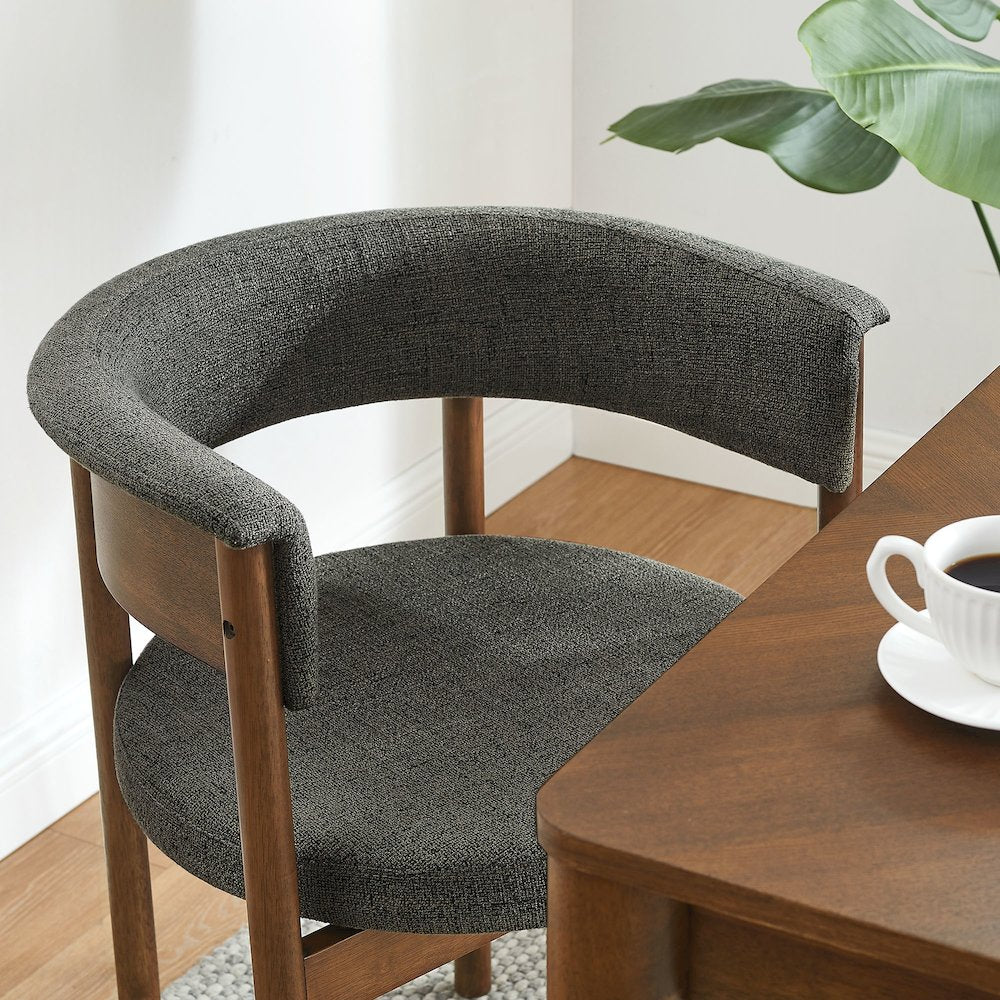 Clea Curved Upholstered Dining Chairs Set Of 2