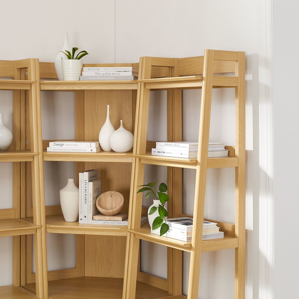 Bixby 3-piece Corner Bookshelf Set with Narrow Bookshelves