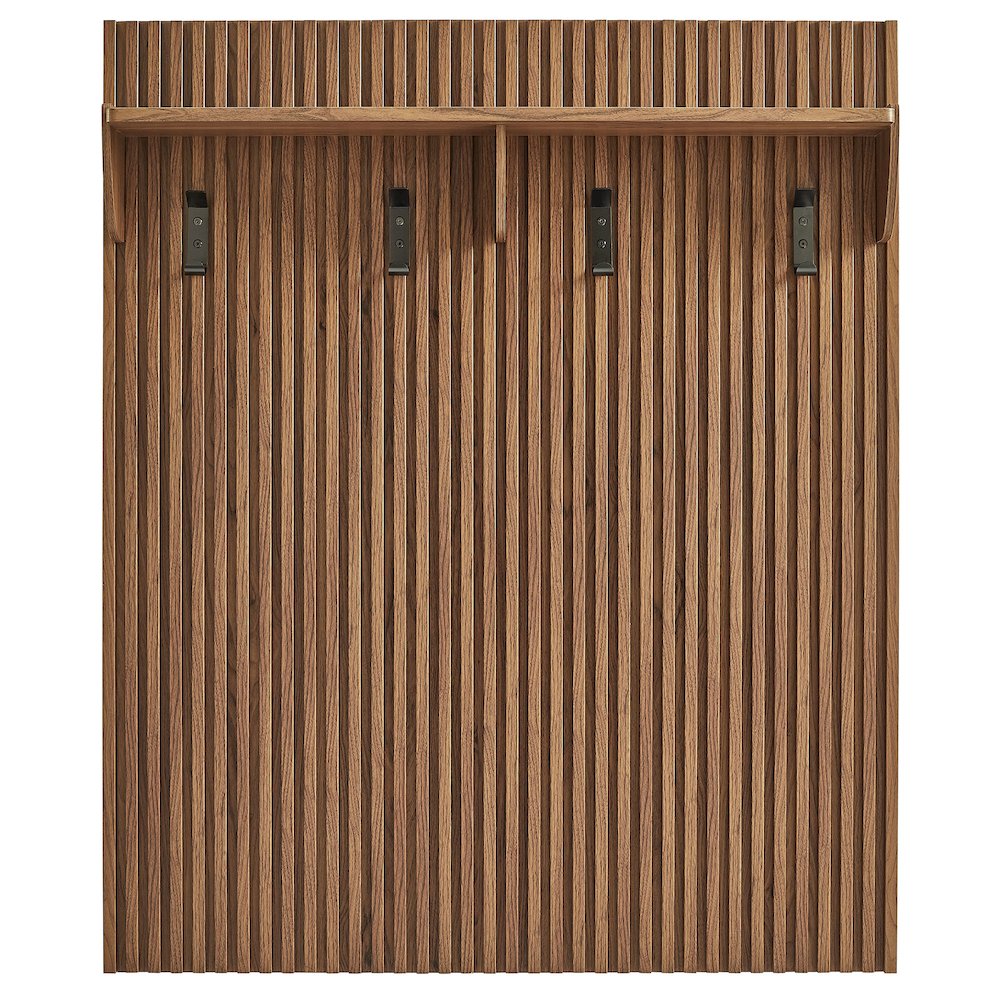 Render Fluted Coat Rack Panel With Shelf