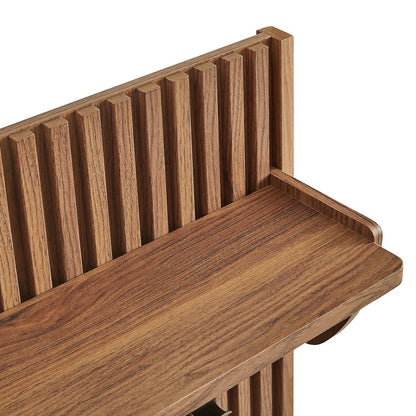 Render Fluted Coat Rack Panel With Shelf
