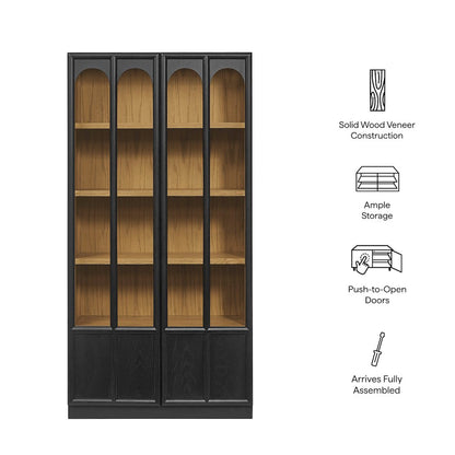 Anwen Solid Wood and Glass Display Cabinet
