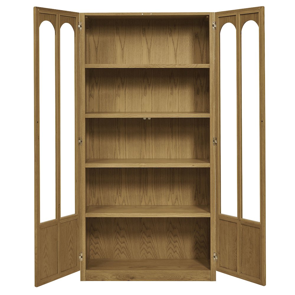 Anwen Solid Wood and Glass Display Cabinet