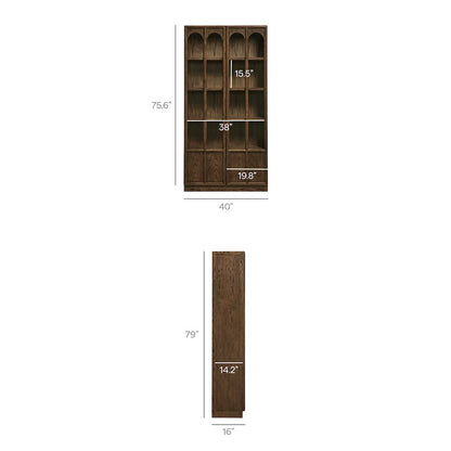 Anwen Solid Wood and Glass Display Cabinet