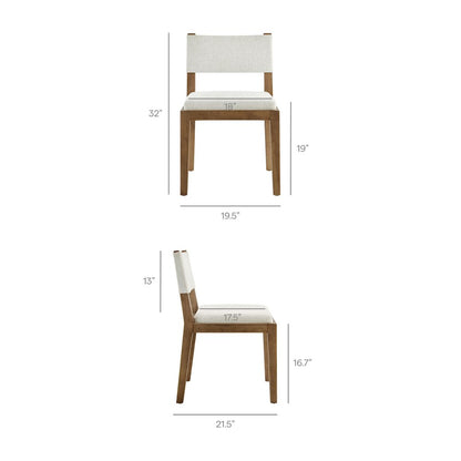 Calder Fabric Upholstered Wood Armless Dining Chair
