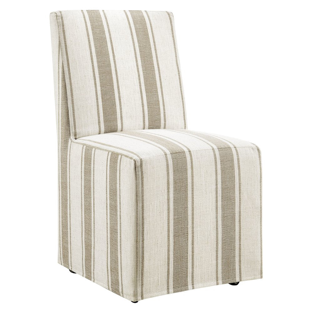 Tessera Striped Slipcovered Dining Side Chair
