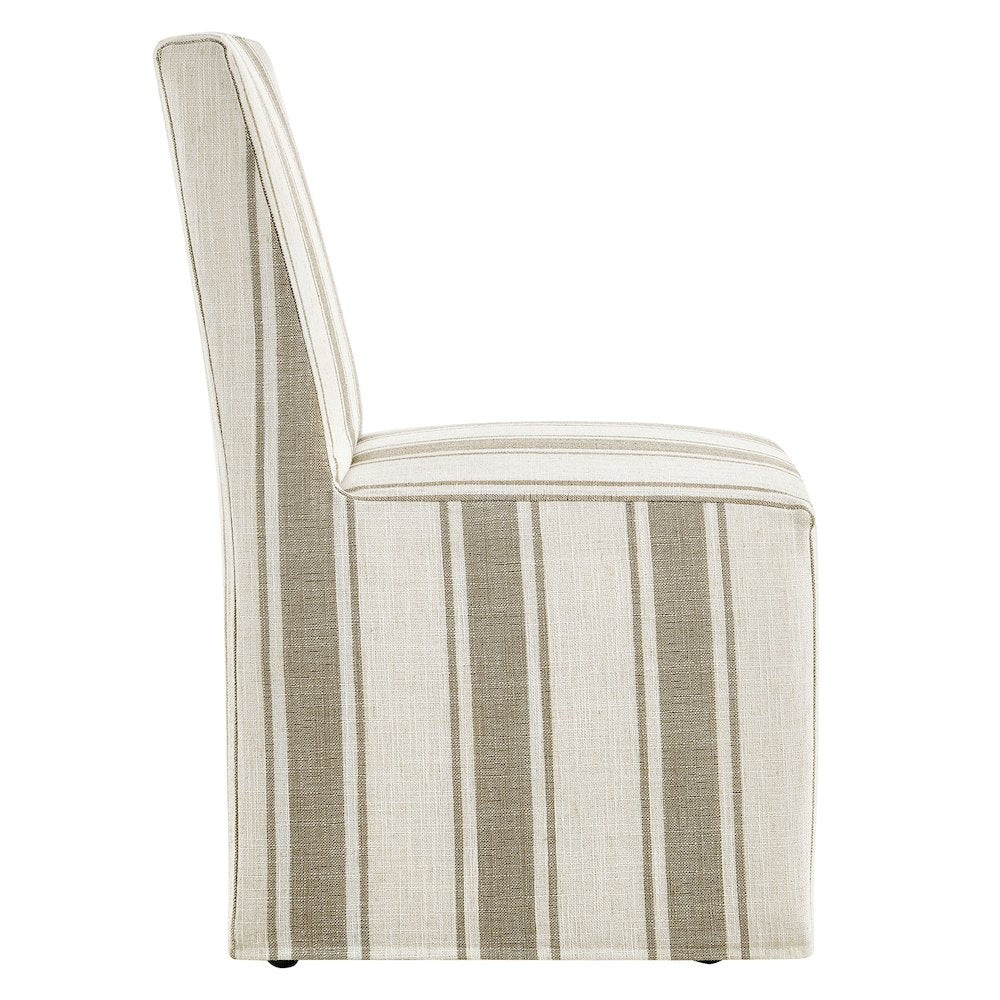 Tessera Striped Slipcovered Dining Side Chair