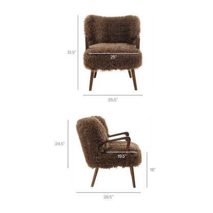 Zerra Faux Shearling Accent Armchair