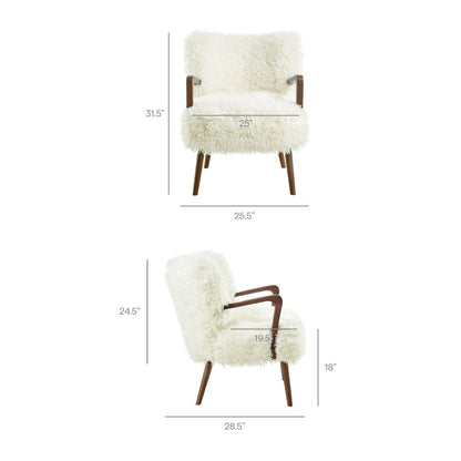 Zerra Faux Shearling Accent Armchair
